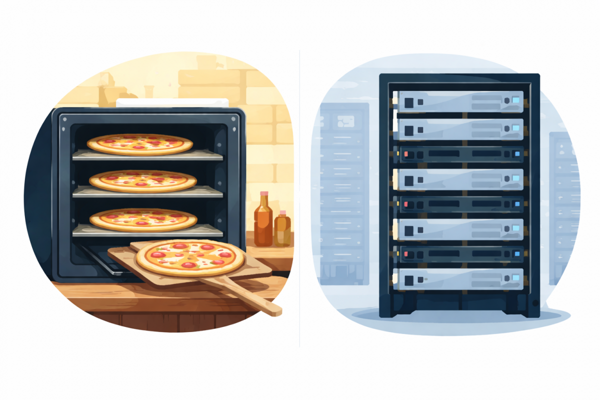 pizza oven and server rack comparison